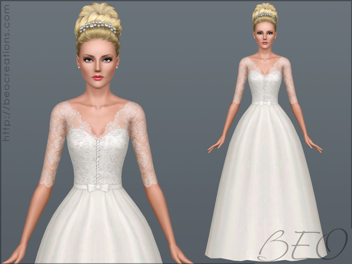 Wedding dress 30 for Sims 3 by BEO